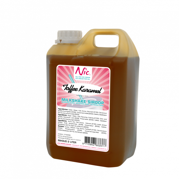 Suroviny na milksake sirup - toffe caramel